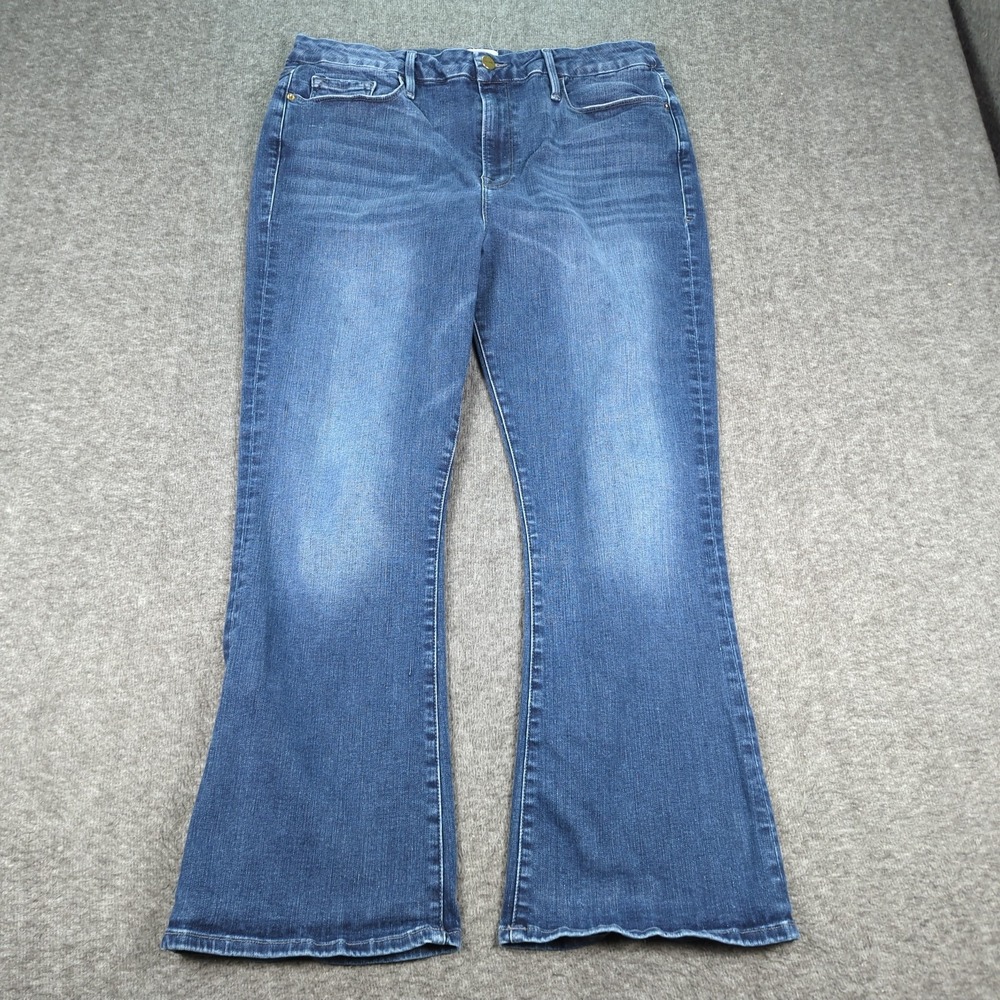 Frame Jeans Womens 34 Blue‎ Le Crop Mini Boot Cut Western Cowgirl Faded